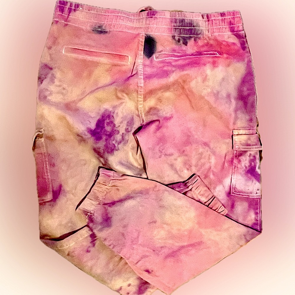 Hand Tie-Dyed Cargo Pants Women’s XL